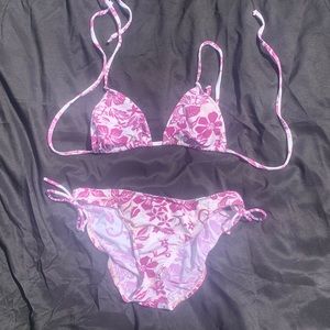 Purple and white bathing suit
